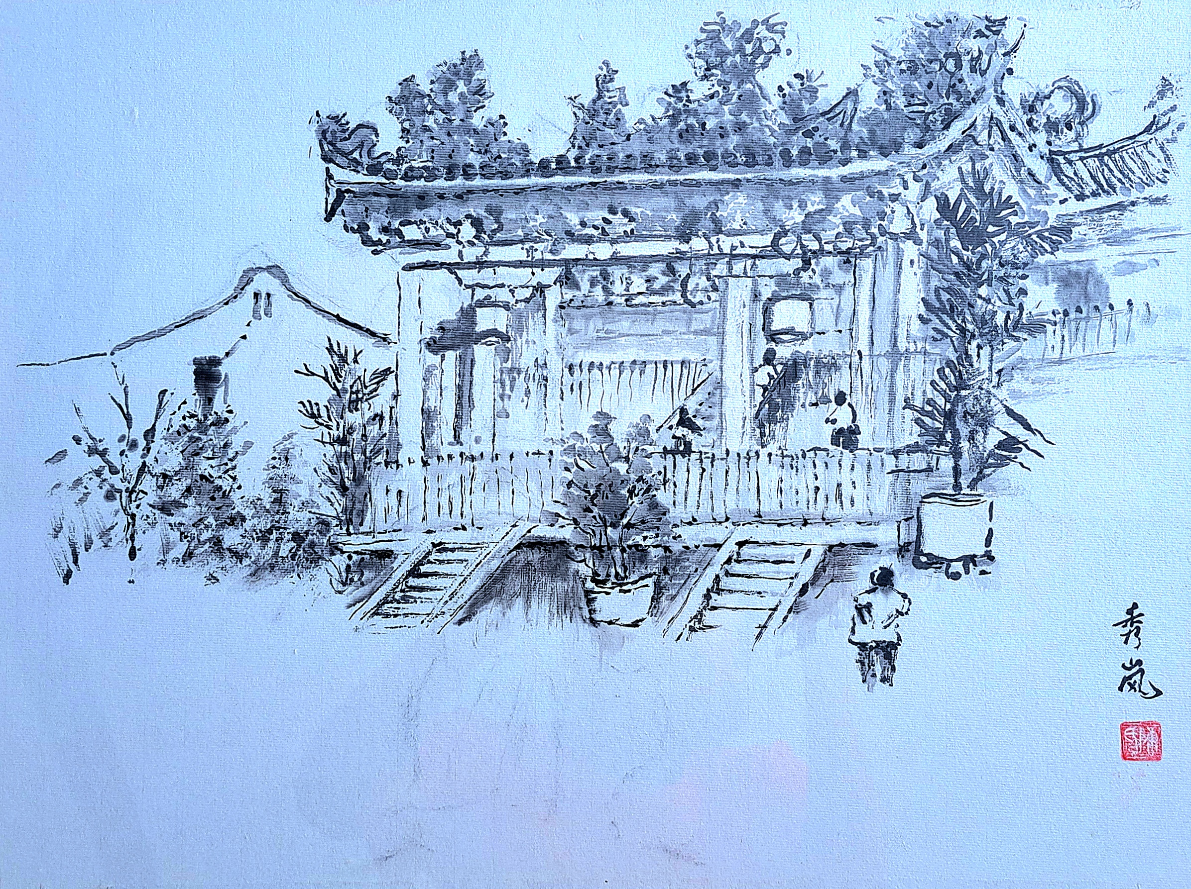 写生作品: 邱公司(Khoo Kongsi)